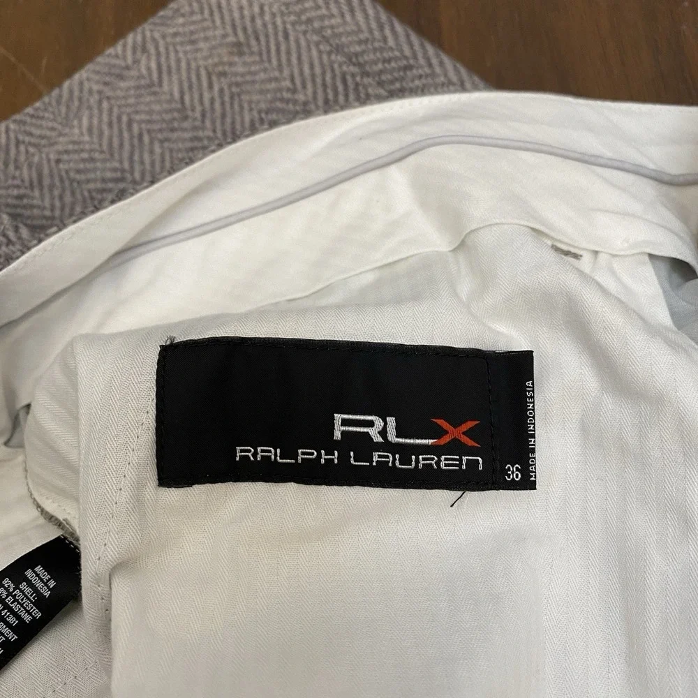 RLX Polo Ralph Lauren Shorts Men 36 Gray Khaki Stretch Classic Fit Chino Golf